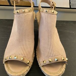 Leather wedges never worn